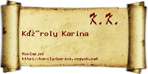 Károly Karina névjegykártya